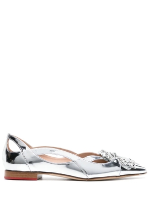Scarosso x Paula Cademartori Moon metallic ballerina shoes - Silver