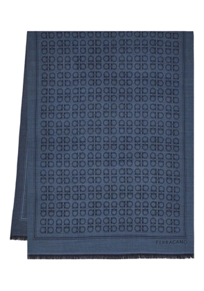 Ferragamo Gancini-patterned scarf - Blue