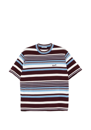 Prada striped embroidered T-shirt - Brown