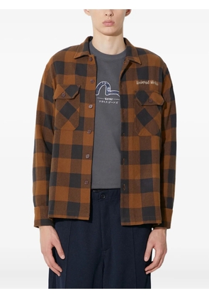 Universal Works checked pocket shirt - Brown