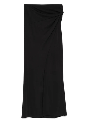 THE ANDAMANE wrap-effect midi skirt - Black