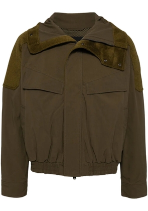 CROQUIS splicing cropped jacket - Green