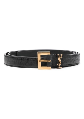 Saint Laurent Cassandre thin belt - Black