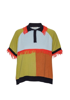 Henrik Vibskov colourblock fringed polo shirt - Green