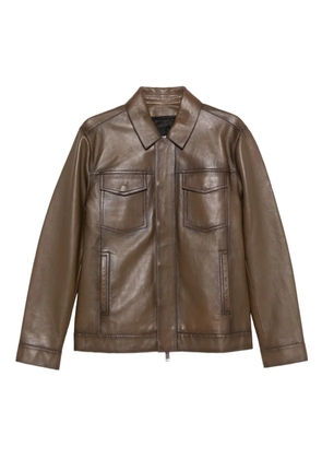 Yves Salomon flap-pocket leather jacket - Brown