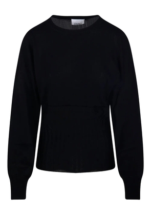 Nude ribbed-panel jumper - Black
