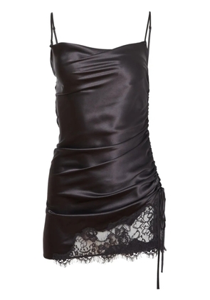 Fleur Du Mal ruched silk dress - Black