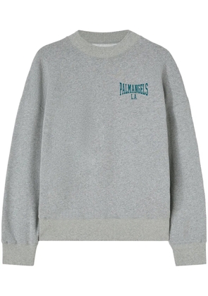Palm Angels logo-print cotton sweatshirt - Grey