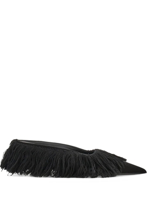 Ferragamo Eva feathered-detail mules - Black