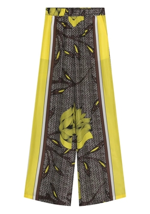 P.A.R.O.S.H. floral-print silk trousers - Brown