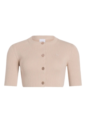 Patou ribbed button-fastening cropped cardigan - Neutrals