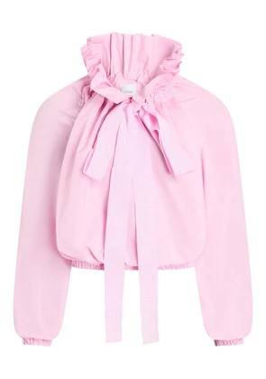 Patou ruffled tie-neck top - Pink