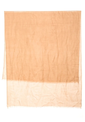 N.Peal fringed-edge ultrafine cashmere scarf - Brown