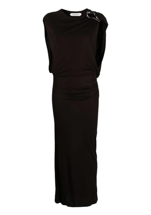 Lanvin brooch-detail maxi dress - Brown