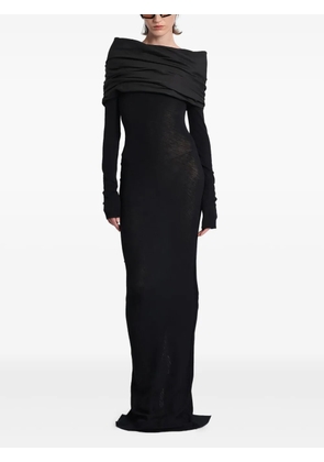 ENTIRE STUDIOS draped-shoulder maxi dress - Black