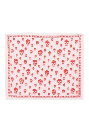 Alexander McQueen Classic Skull foulard scarf - Pink