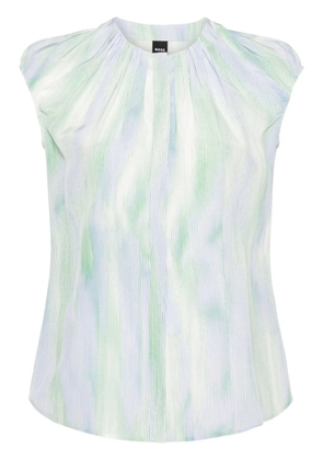 BOSS abstract-stripes sleeveless shirt - Blue