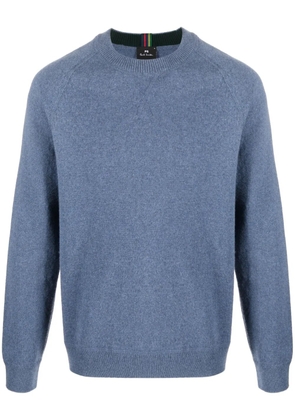 PS Paul Smith mélange-effect merino wool crew-neck jumper - Blue