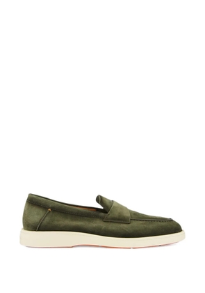 Santoni penny-detail suede loafers - Green