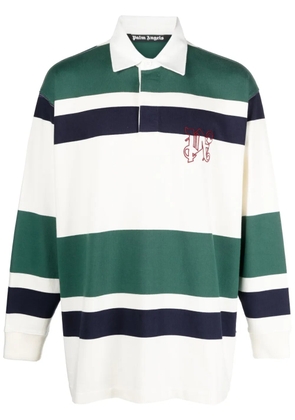 Palm Angels striped cotton polo shirt - Green