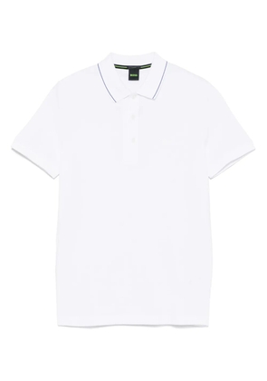 BOSS logo-embroidered polo shirt - White