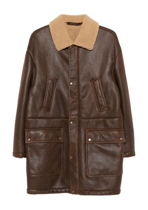 Salvatore Santoro sheepskin flap-pocket coat - Brown
