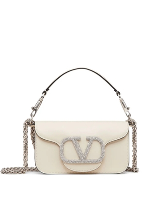 Valentino Garavani small Locò crystal-embellished shoulder bag - Neutrals