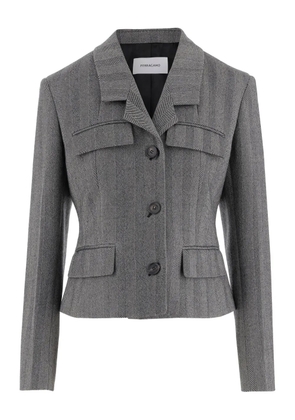 Ferragamo herringbone-pattern flap-pocket blazer - Grey