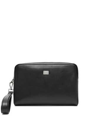 Dolce & Gabbana logo-plaque clutch bag - Black