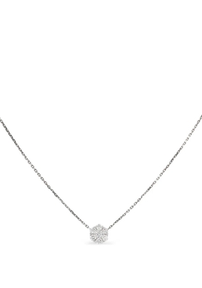 Van Cleef & Arpels 2010's flower-pendant diamond-embellishment necklace - Silver