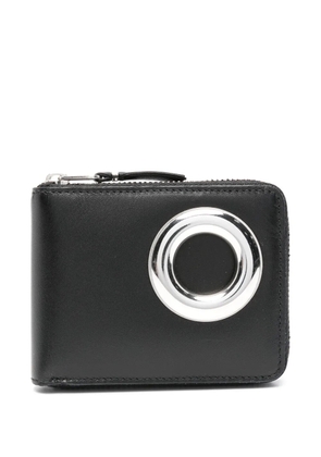 Comme Des Garçons Wallet eyelet-detail leather wallet - Black