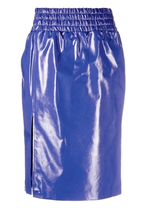 TOM FORD high-shine finish midi skirt - Blue