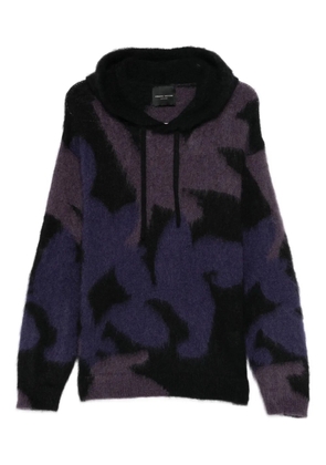 Roberto Collina patterned hoodie - Black