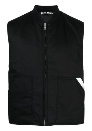 Palm Angels Sartorial-tape zip-up gilet - Black