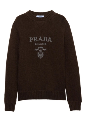 Prada logo crew-neck sweater - Brown