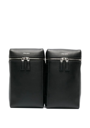 Prada Double leather backpack - Black
