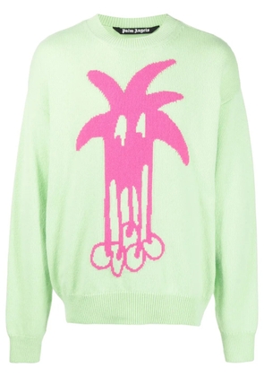 Palm Angels Douby intarsia-knit jumper - Green