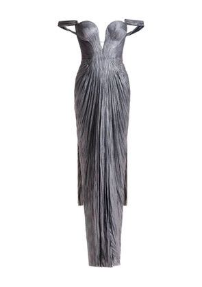Maria Lucia Hohan pleated off-shoulder maxi dress - Grey