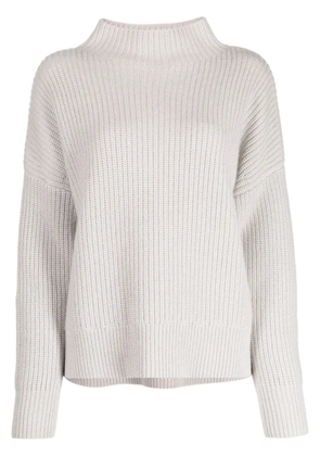 N.Peal ribbed-knit funnel-neck jumper - Grey