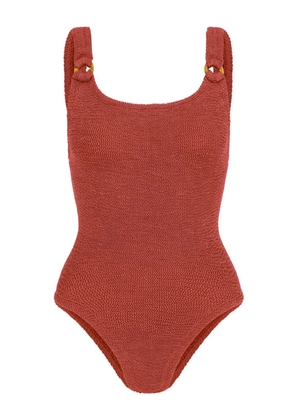 Hunza G Domino crinkled-effect swimsuit - Red