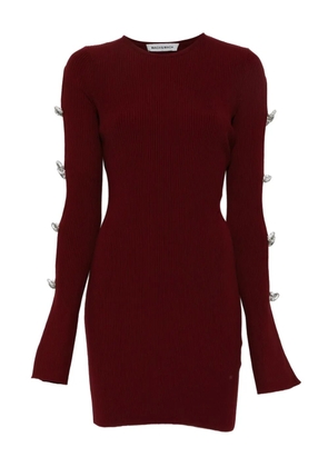 MACH & MACH bow-embellished ribbed dress - Red