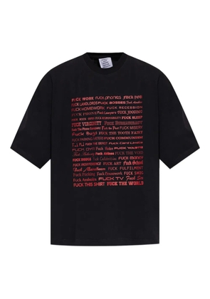 VETEMENTS text-print short-sleeve T-shirt - Black