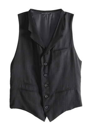 Yohji Yamamoto pinstripe button-up vest - Black