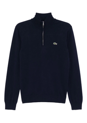 Lacoste High Zipped Neck Plain sweater - Blue