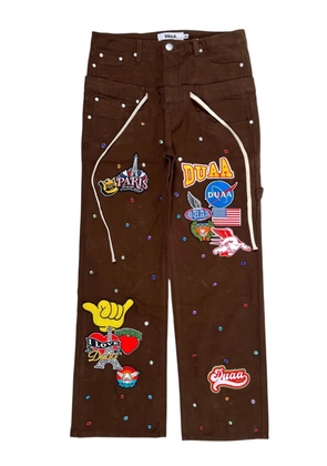 duaa Freedom distressed trousers - Brown