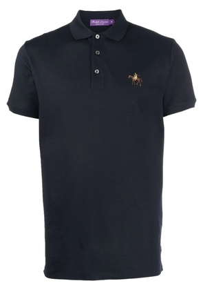Ralph Lauren Purple Label embroidered logo polo shirt - Blue