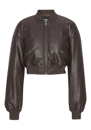 ROTATE BIRGER CHRISTENSEN cropped puffer bomber jacket - Brown