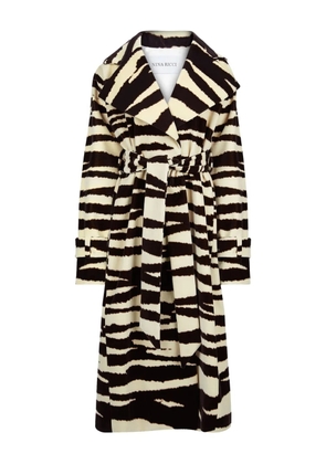 Nina Ricci zebra-print belted coat - Neutrals