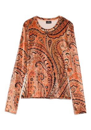 ETRO paisley-print velvet top - Neutrals