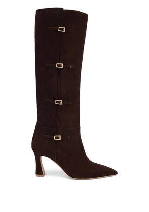Malone Souliers 70mm Nolan buckle-detail suede knee-high boots - Brown